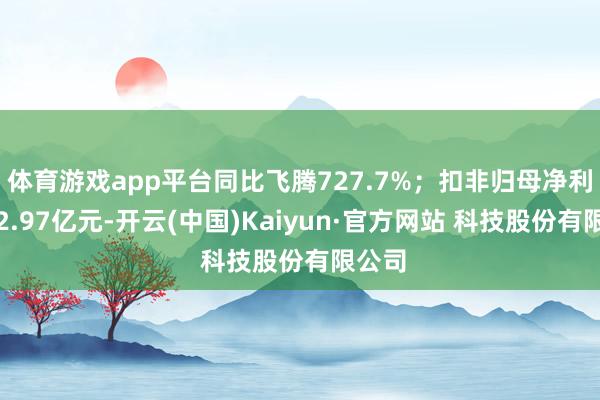 体育游戏app平台同比飞腾727.7%;扣非归母净利润为2.97亿元-开云(中国)Kaiyun·官方网站 科技股份有限公司