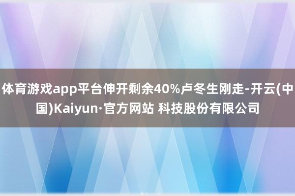 体育游戏app平台伸开剩余40%卢冬生刚走-开云(中国)Kaiyun·官方网站 科技股份有限公司