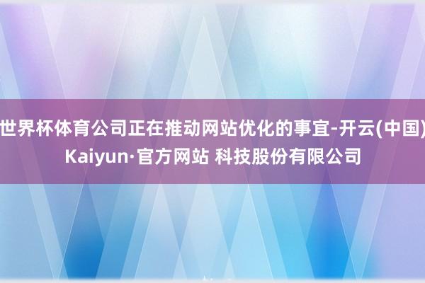 世界杯体育公司正在推动网站优化的事宜-开云(中国)Kaiyun·官方网站 科技股份有限公司