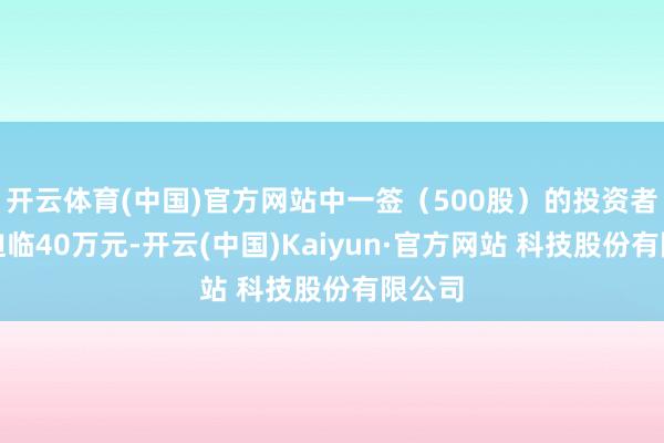 开云体育(中国)官方网站中一签（500股）的投资者浮盈迫临40万元-开云(中国)Kaiyun·官方网站 科技股份有限公司