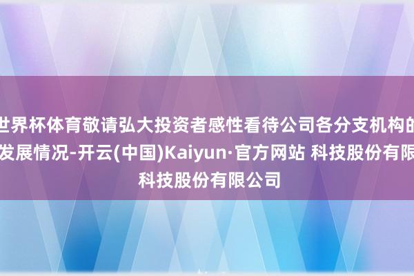 世界杯体育敬请弘大投资者感性看待公司各分支机构的业务发展情况-开云(中国)Kaiyun·官方网站 科技股份有限公司