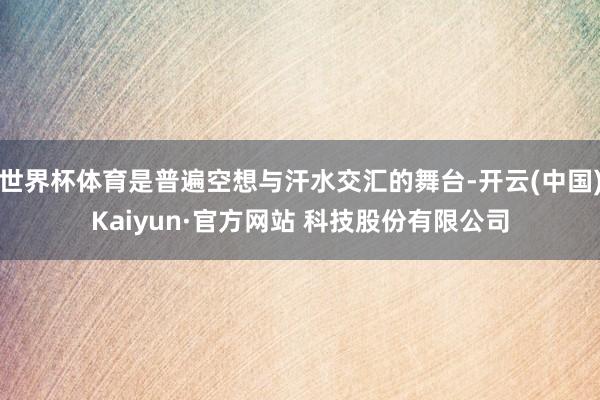 世界杯体育是普遍空想与汗水交汇的舞台-开云(中国)Kaiyun·官方网站 科技股份有限公司